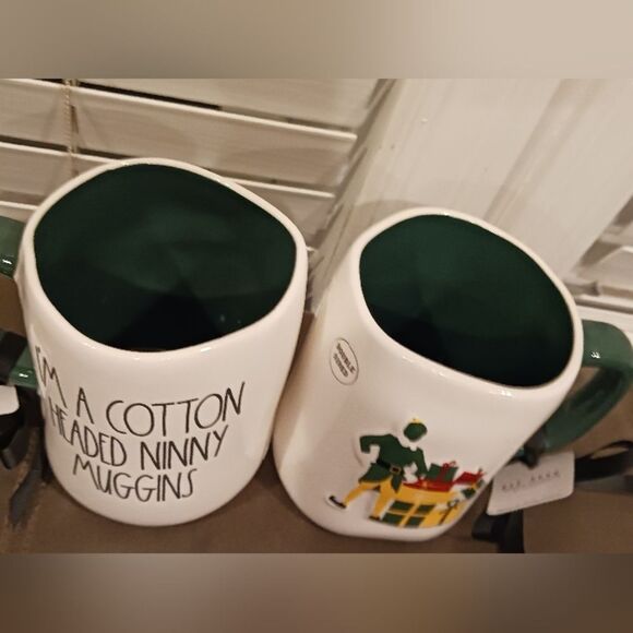 2 RAE DUNN I'M A COTTON HEADED NINNY MUGGINS Double Sided ELF Mug - Picture 4 of 5